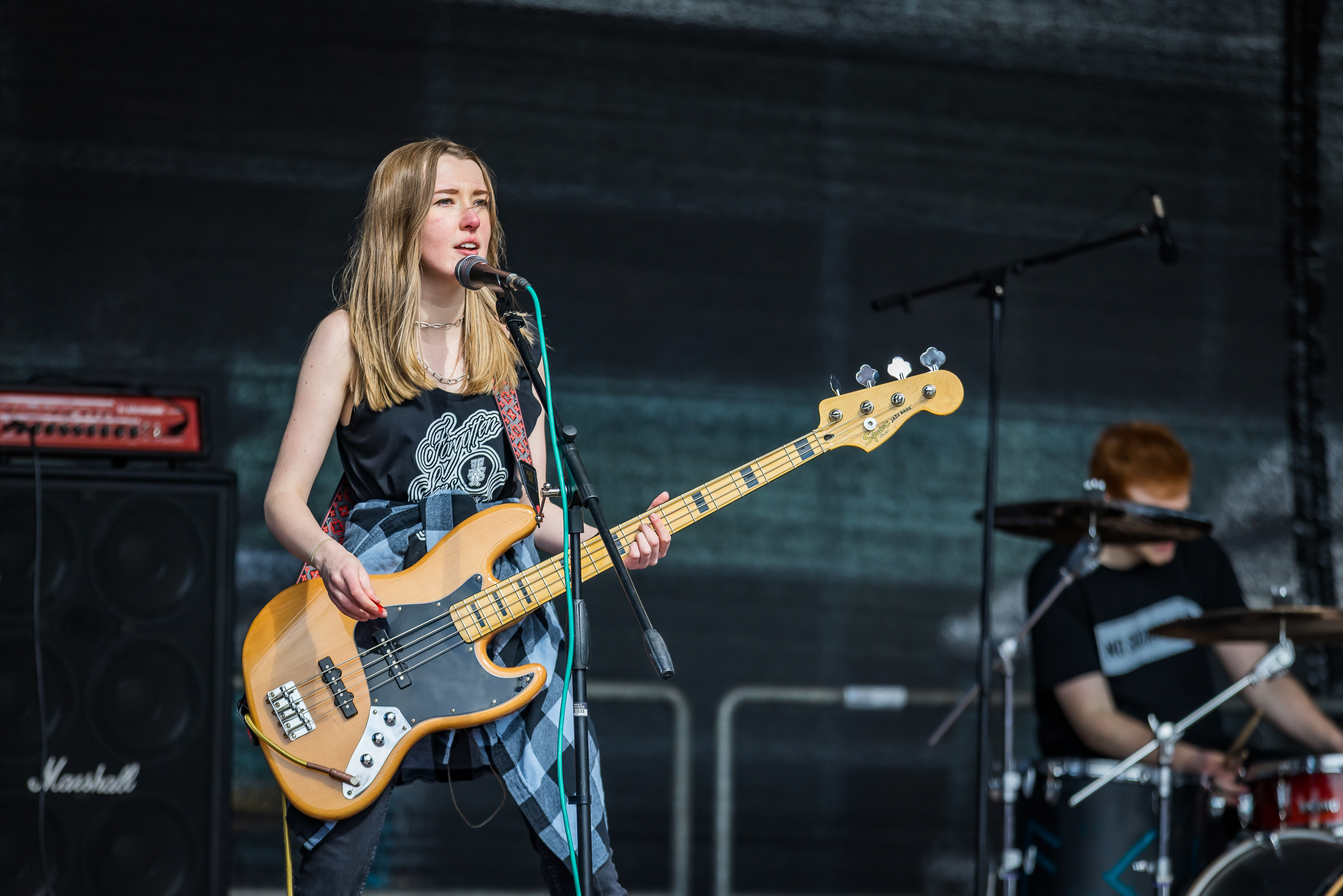 female singer with a guitar
