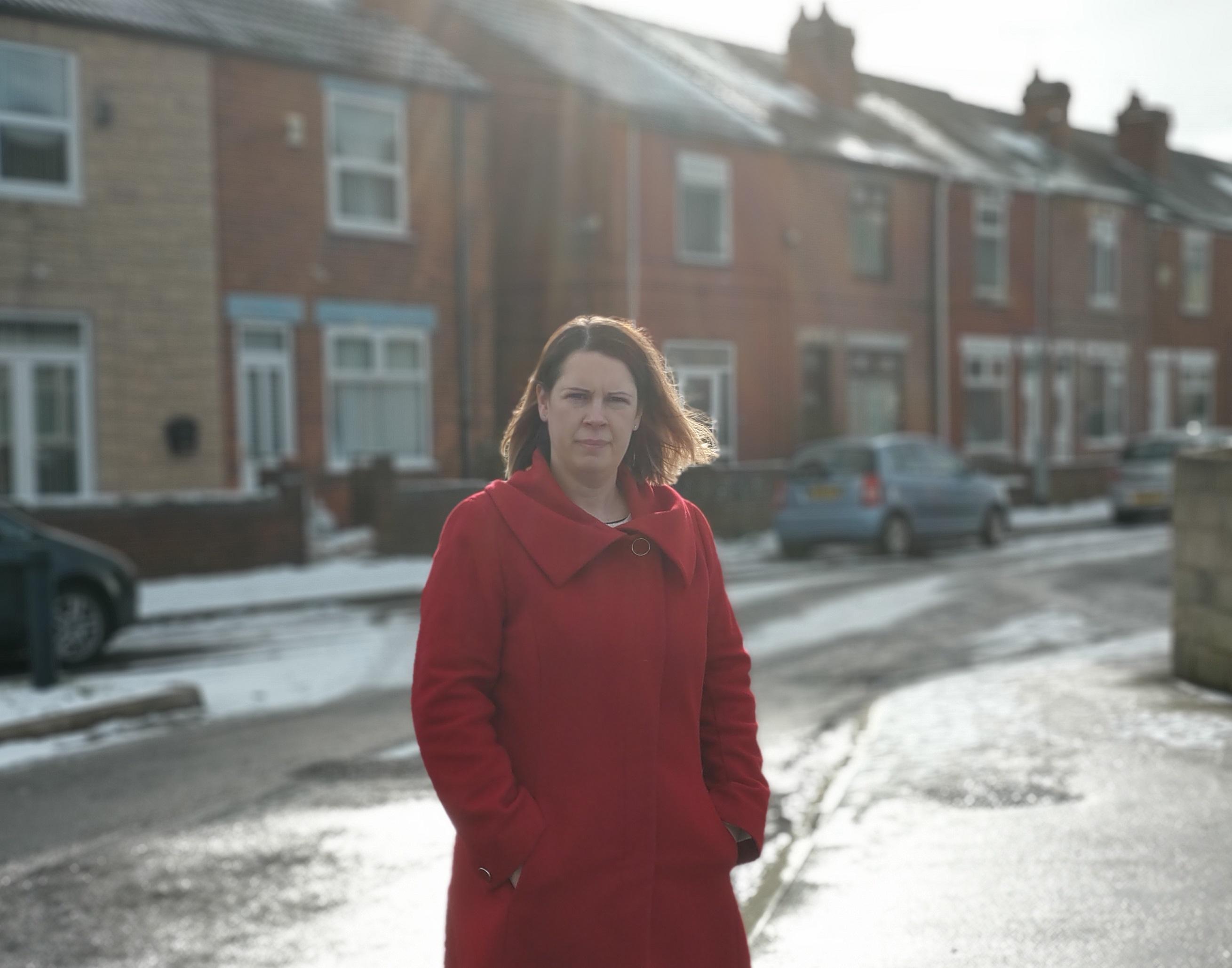 Councillor Hoddinott is pictured at Laughton Common which was severely hit by flooding in 2019