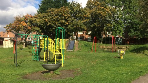 New play equipment in a local playing park