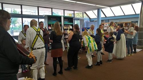 Morris dancers at Wath library