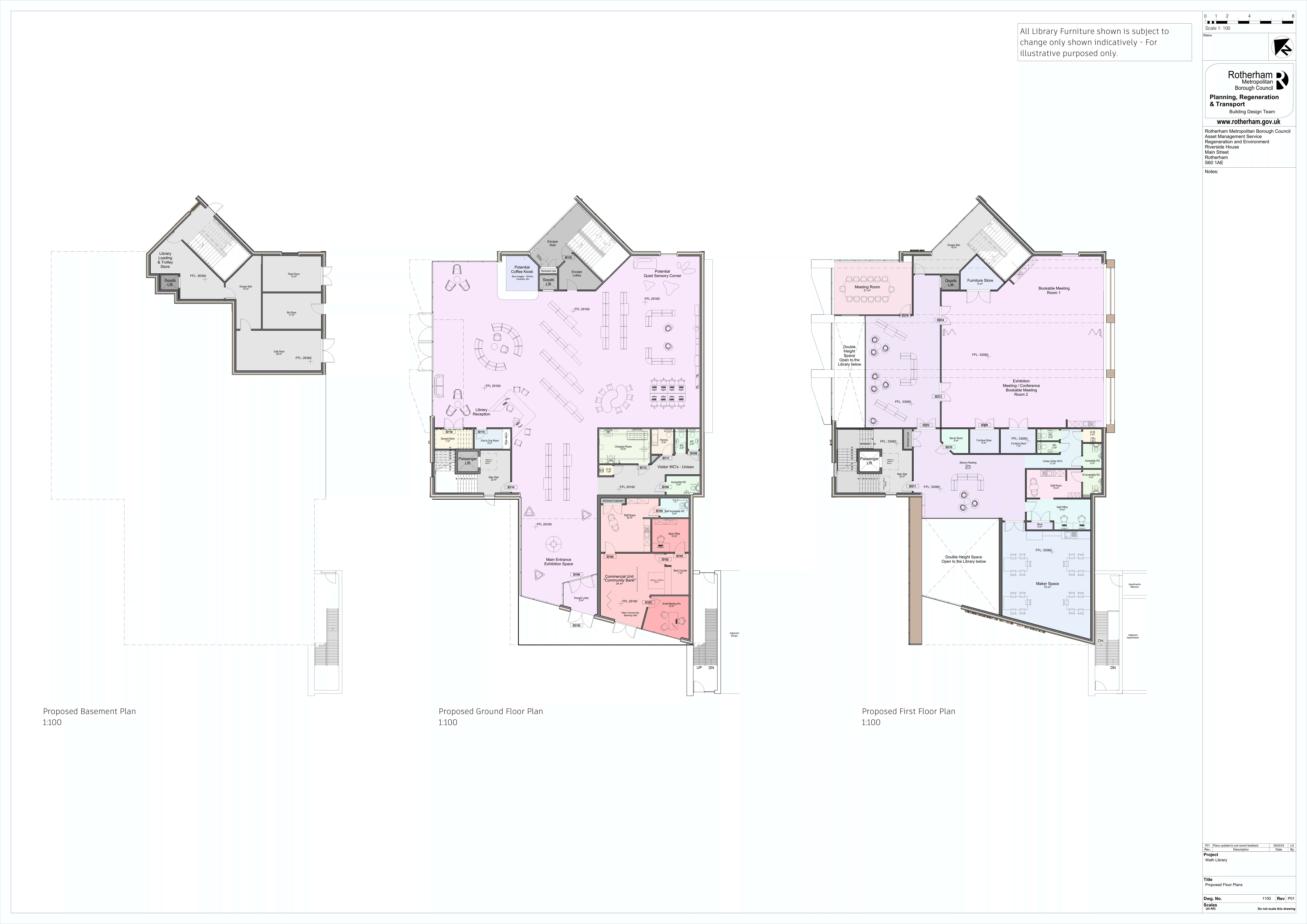Wath library proposed floor plans