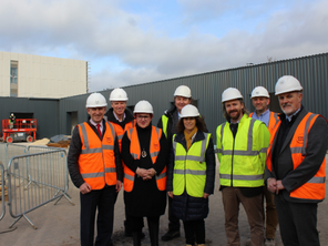 John Healey MP, Cllr Sarah Allen with staff members from Rotherham Council and ESH.