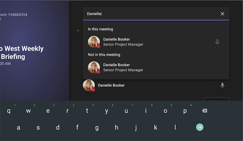Screenshot of adding a participant