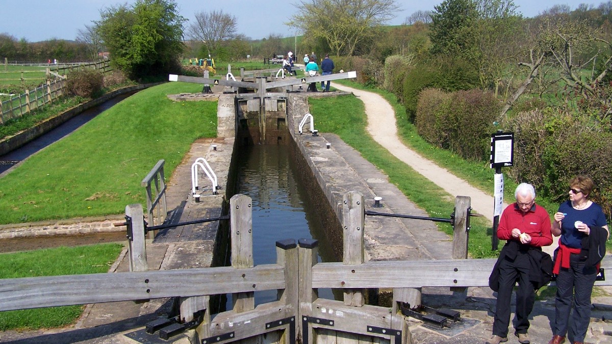 Anston and Woodsetts canal with locks.