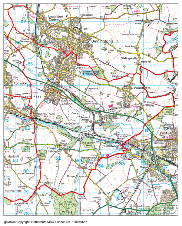 Anston and woodsetts ward profile map