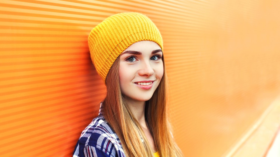 Girl with orange hat 