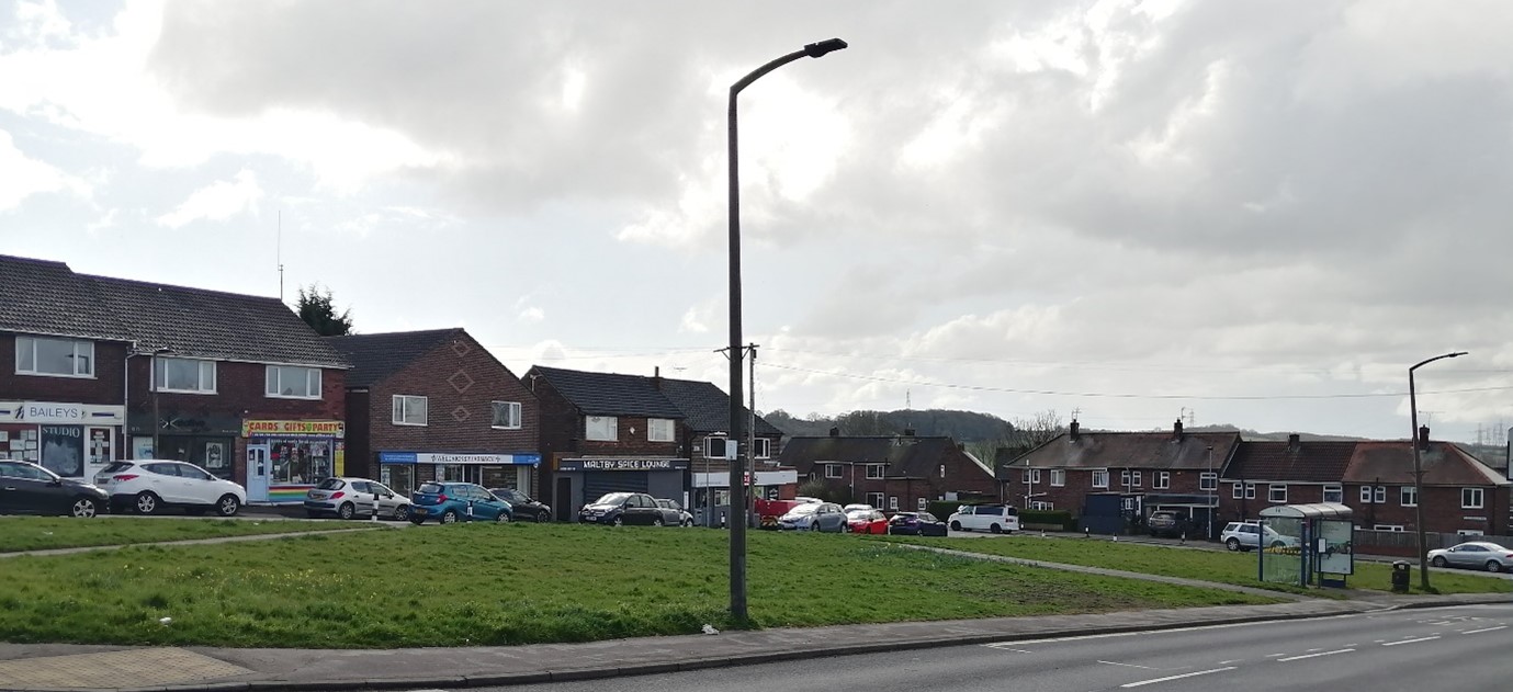 Hellaby site showing Laburnum Parade Shops