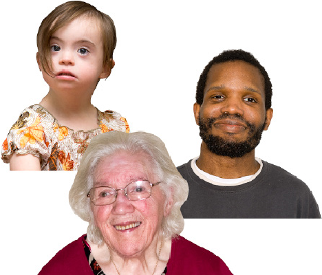 Three people of different ages