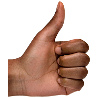 Person giving a thumbs up