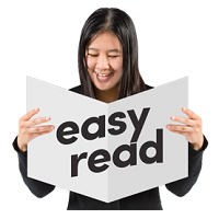 Person holding paper with text 'East Read'