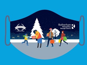 Festive Face Covering with a snow scene design
