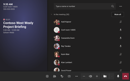 Screenshot of team rooms