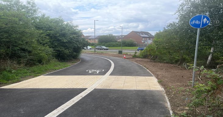Cycle Path on the north side or Moor road