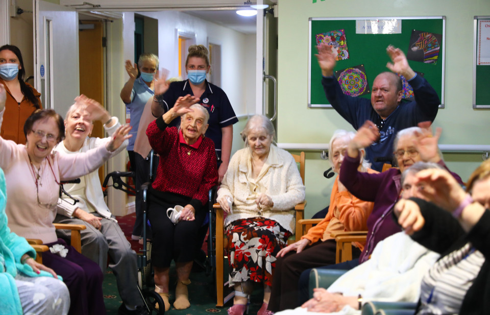 Older people and carers at a care home group