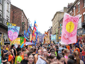 Colourful Parade and Celebration in Rotherham Town Centre