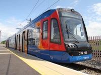 Tram Train at station platform