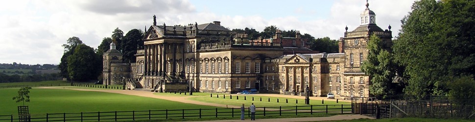 Front of Wentworth Woodhouse covered in sunshine.